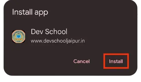 How to install Dev Public School PWA App